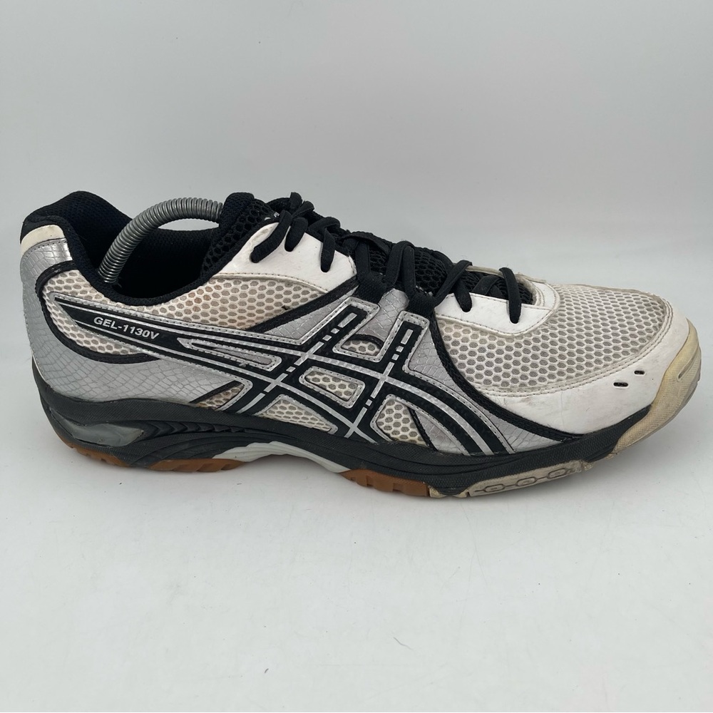 ASICS Men’s Gel 1130V Silver White Black Low Lace-Up Running Shoes - Size 13